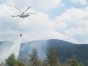 Tavşanlı’da Orman Yangını Helikopter Desteği İle Kısa Sürede Söndürüldü