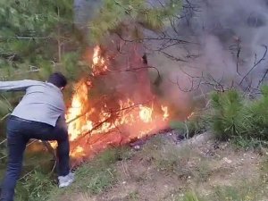 Uygulama Yapan Polislerin Dikkati Orman Yangınını Önledi