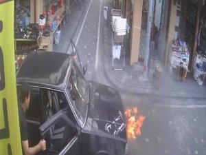 Seyir Halindeki Otomobilde Yangın
