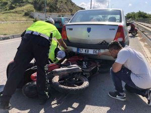 Sinop’ta Trafik Kazasında Motosiklet Sürücüsü Yaralandı
