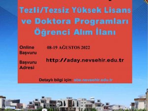 Nevü Sosyal Bilimler Enstitüsü Yüksek Lisans Ve Doktora Öğrencileri Alacak