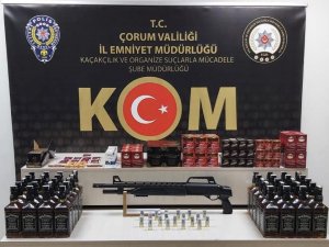 Çorum’da Ruhsatsız Silah, Kaçak Sigara Ve İçki Operasyonu
