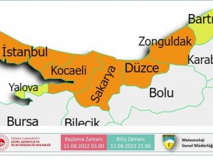 Meteoroloji’den Düzce İçin Turuncu Uyarı
