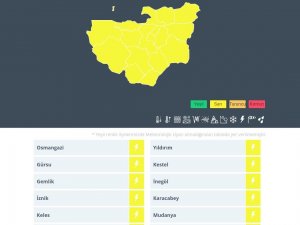 Meteorolojiden Bursa İçin Kuvvetli Yağış Uyarısı