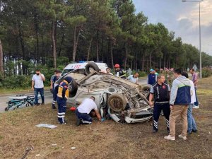 Samsun’da Otomobil Takla Attı: 1 Yaralı