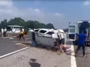 Tem’de Otomobil Takla Attı: 5 Yaralı
