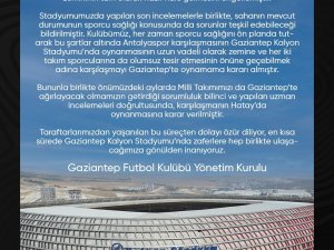 Gaziantep Fk-antalyaspor Maçı Hatay’da Oynanacak