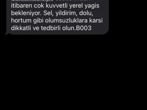 Kısa Mesajla Yağış Uyarısı