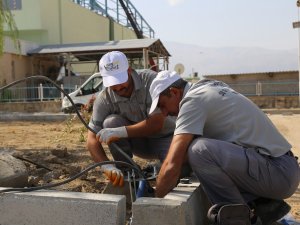 Ülkü Spor Kompleksi’nde Peyzaj Çalışmaları Devam Ediyor