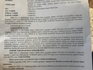 Gülşen Hakkında Tahliye Kararı