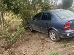 D100 Karayolunda Yoldan Çıkan Otomobil Ağaca Çarparak Durdu