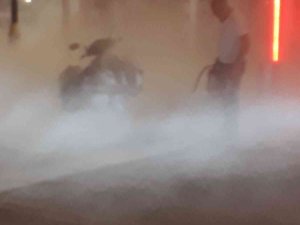 Seyir Halindeki Motosiklet Yandı