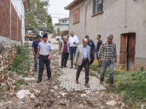 Başkan Özkan Aşırı Yağış Sonrası Sahada İnceleme Yaptı