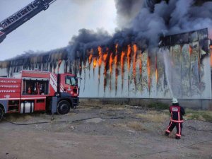 Kayısı Depolama Fabrikasında Korkutan Yangın
