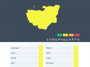 Meteorolojiden Bursa İçin Sarı Uyarı