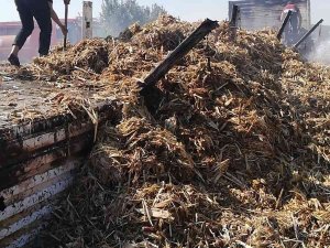 Anız Ateşi Seyir Halindeki Tıra Sıçradı, Onlarca Saman Balyası Kül Oldu