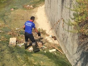 Derede Mahsur Kalan Yavru Köpeği İtfaiye Kurtardı