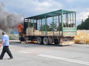 Seyir Halindeki Kamyon Alev Alev Yandı