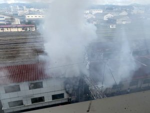 Japonya’da Tren İstasyonunda Yangın