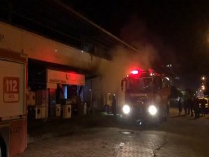 Pazarspor stadındaki iş yerinde korkutan yangın