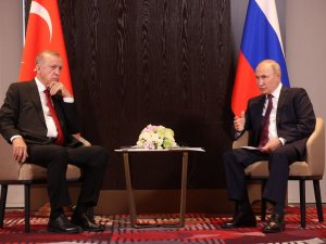 Özbekistan’ın Semerkant Kentinde Cumhurbaşkanı Recep Tayyip Erdoğan İle Rusya Devlet Başkanı Vladimir Putin Arasındaki Görüşme Başladı.