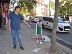 Çorlu’da Dünya Temizlik Günü’nde Esnaftan Çöp Tepkisi