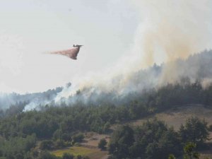 Balıkesir’de Yangına Havadan Ve Karadan Müdahale Sürüyor