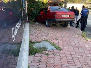 Otomobil Bahçeye Daldı