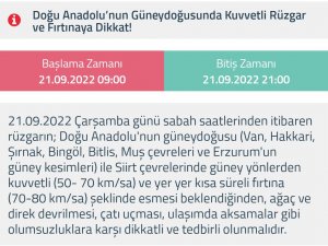 Bingöl Dahil 7 İl İçin Fırtına Uyarısı