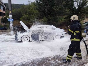 Park Halindeki Otomobil Alev Topuna Döndü