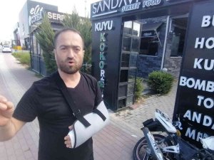 İ̇şyerinin Önünde Meydana Gelen Kazalara İsyan Etti