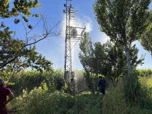 Mardin’de Patlayan Trafo Alevlere Teslim Oldu