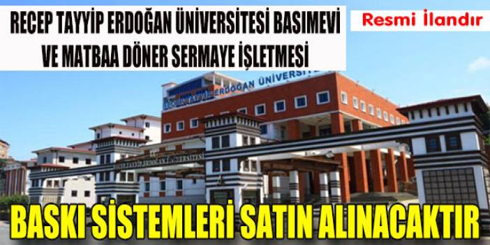 Baskı Sistemleri Satın Alınacaktır