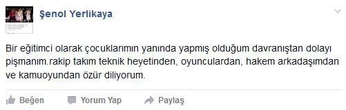 Hakeme Şişe Fırlatan Antrenör Özür Diledi