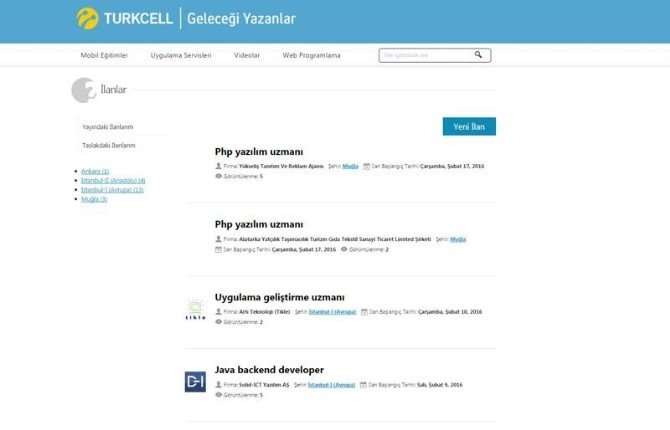 ’Geleceği Yazanlar’ Web Sitesinde, İş İlanı Bölümü Açıldı