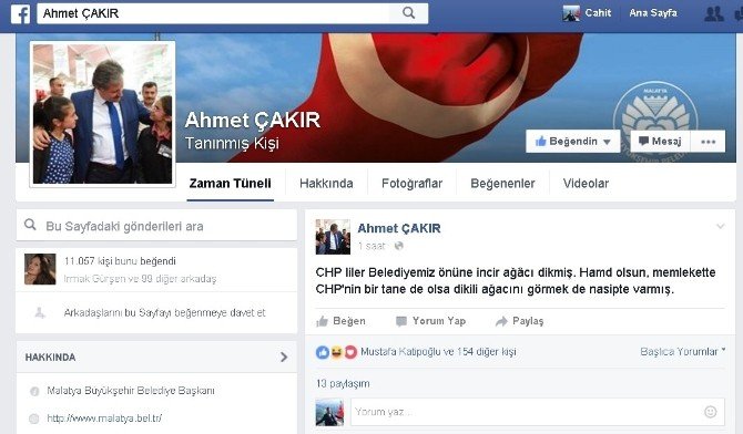 Belediye Önüne İncir Ağacı Diken Chp’lilere Esprili Gönderme