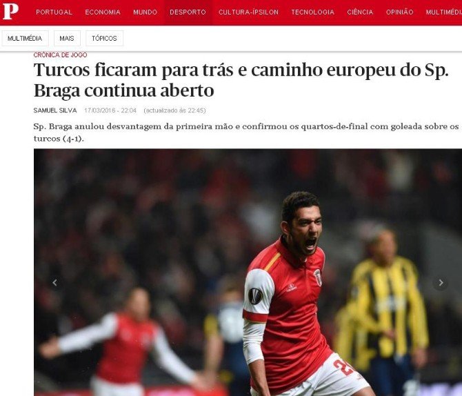 Portekiz Basınından Braga’ya Övgü