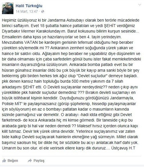 Bayburtlu Şehit Astsubay Üstçavuş Bir Hafta Önce Sosyal Medyadan İşte Böyle Mesaj Vermişti