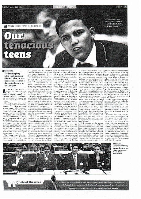 Namibya’nın Genç Liderlerinden Biri, Türkiye’de Burslu Olarak Öğrenim Görüyor