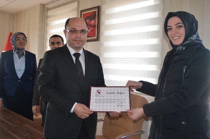 Aile Ve Sosyal Politikalar İl Müdürlüğü’nden Özel Güzide Bakım Merkezi’ne Teşekkür Belgesi