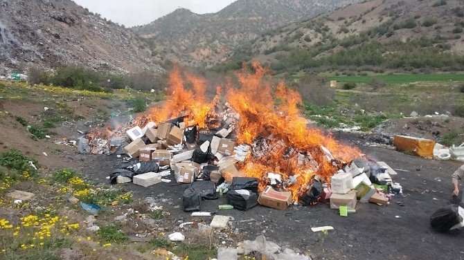 Osmancık’ta 200 Bin Paket Kaçak Sigara Tütünü İmha Edildi