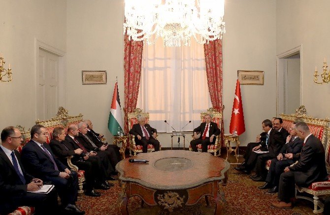 Cumhurbaşkanı Erdoğan, Filistin Devlet Başkanı Mahmut Abbas İle Görüştü