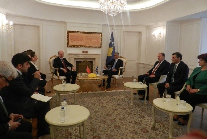 Başbakan Yardımcısı Kurtulmuş, Kosova Cumhurbaşkanı Thaçi’yle Görüştü