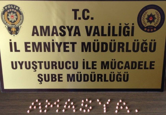 Amasya’da 50 Uyuşturucu Hap Ele Geçirildi