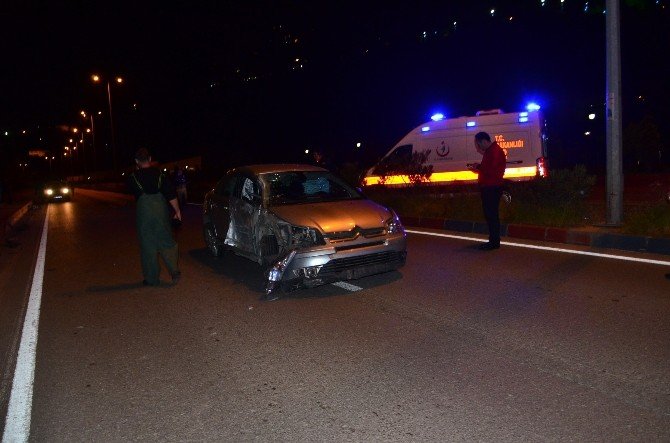 Kontrolü Kaybedince Aydınlatma Direğini Devirdi: 2 Yaralı