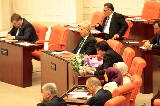 Chp Ankara Milletvekili Sarıhan, Genel Kurul’da Her Parti Grubuna Çiçek Verdi