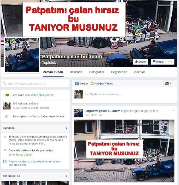 Hırsızı Bulmak İçin Sosyal Medyada Sayfa Açtı