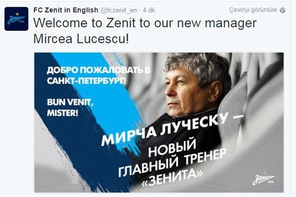 Zenit, Lucescu’yu Resmen Açıkladı