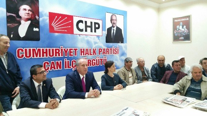 Muharrem İnce, Chp Çan İlçe Örgütü’nü Ziyaret Etti
