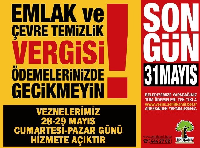 Şehitkamil Belediyesi’nden Emlak Vergisi Uyarısı
